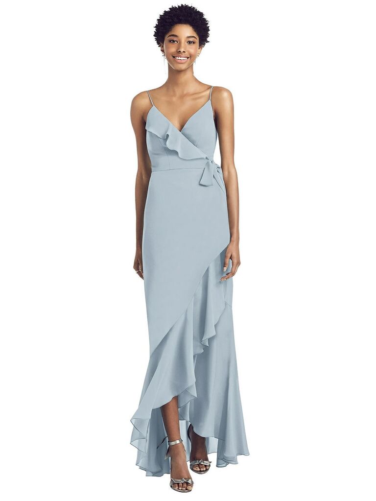 dusty blue dress bridesmaid
