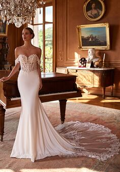Moonlight Couture H1606 Mermaid and Trumpet Wedding Dress