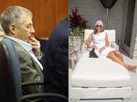 Robert Durst and his wife Debrah Lee Charatan in separate images.