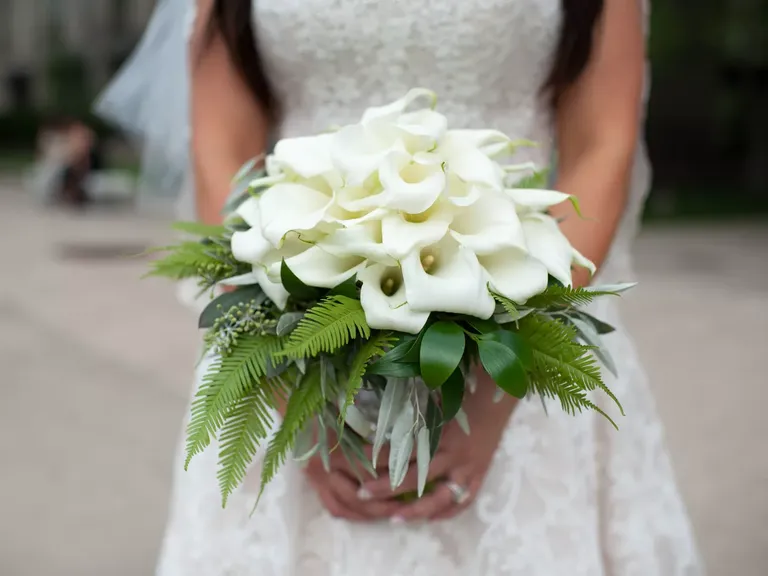 All-White Calla Lily Bouquet With Greenery