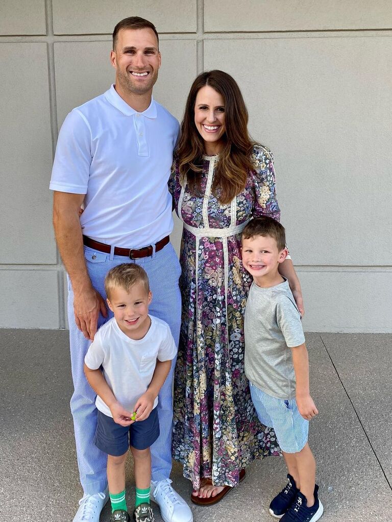 Kirk Cousins with wife Julie and sons Cooper and Turner