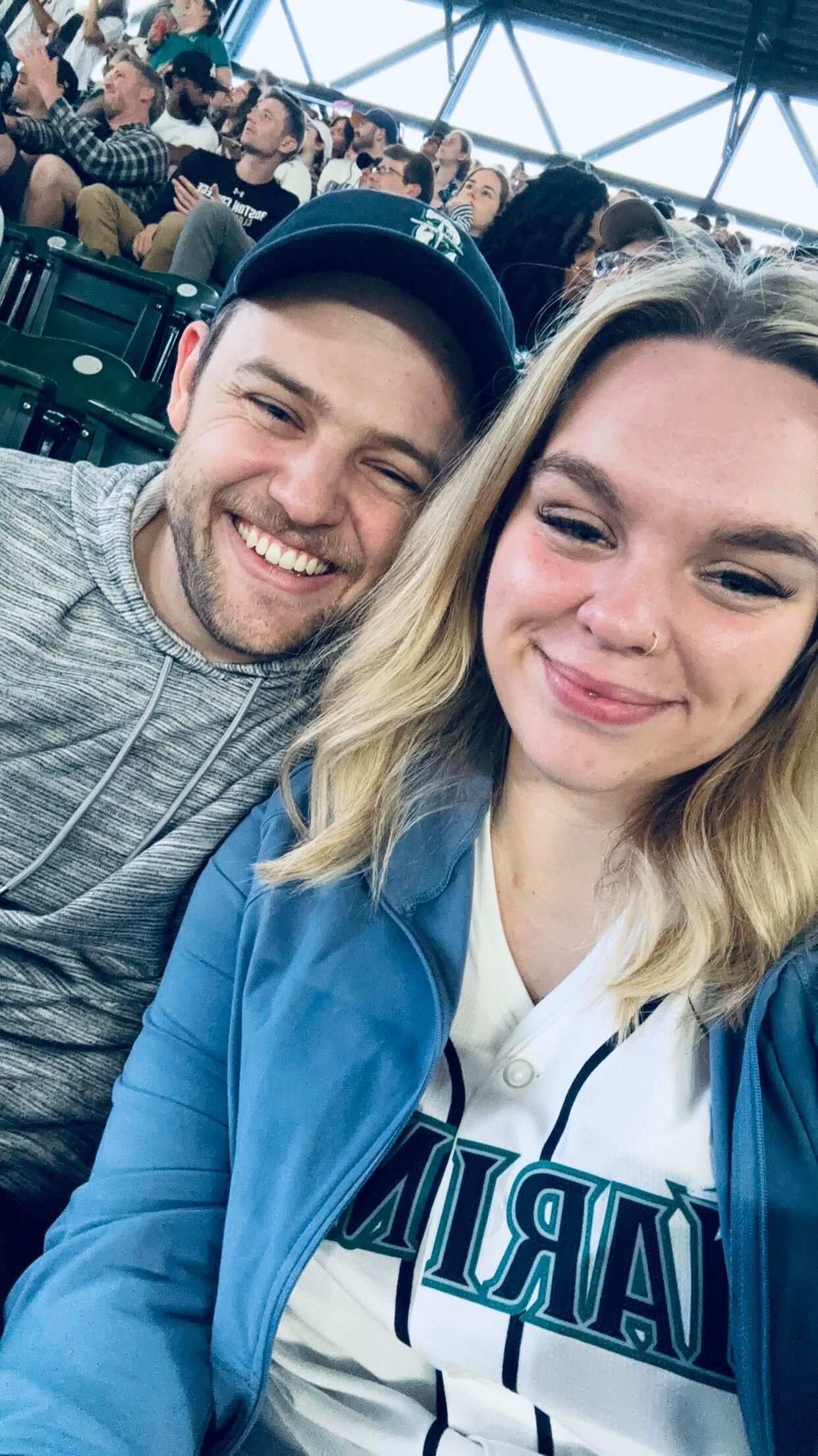 Picture from our first Mariners game. Roughly one month into our relationship. 