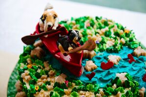 Custom Canoeing Dog Cake Topper