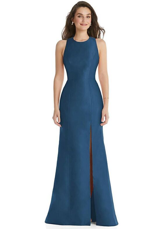 Dessy Group Jewel Neck Bowed Open-Back Trumpet Dress - D824 Bridesmaid Dress - 1