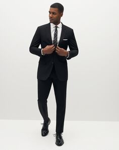Suit Shop Men's Classic Black Suit Black Tuxedo