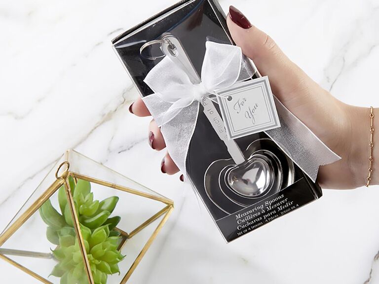 Heart shaped silver measuring spoons