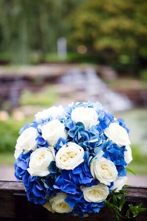 Blue and White Bridal Bouquet