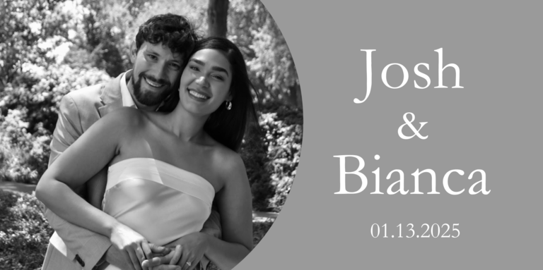 Bianca & Joshua Home Page Banner