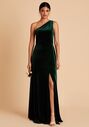 Birdy Grey Kira Dress in Velvet Emerald One Shoulder Bridesmaid Dress - thumbnail - 5