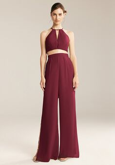 AW Bridal AW Lathan Pants Set Halter Bridesmaid Dress