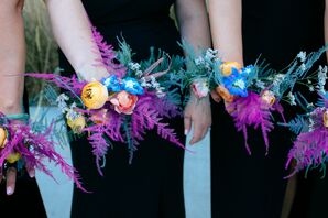 Bridesmaid Bouquets With Bright, Unique Colors