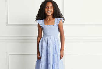 mini gingham dress with ruffle sleeves