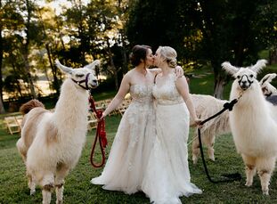 Convenient accommodations for their wedding guests was important to Kate Bunting  and Alyssa Gentry when finding a venue for their destination wedding