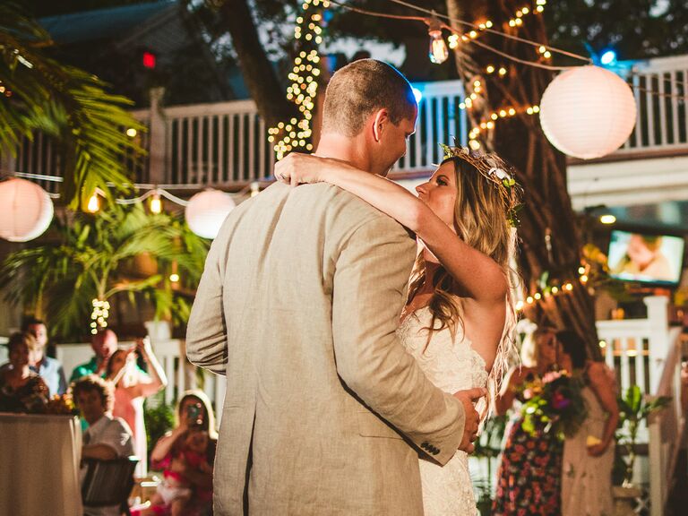 couple dancing at wedding in Key West, Florida