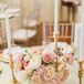 Pink Rose Centerpiece With White Ranunculus