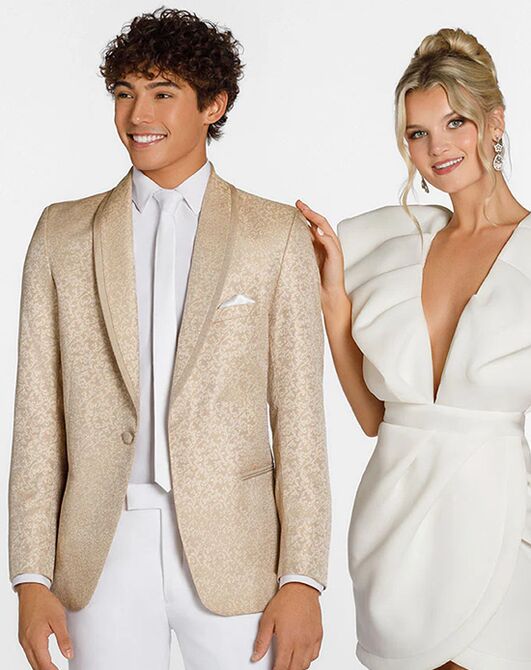 BLACKTIE NIGHT VINE Caramel Wedding Tuxedo Champagne Tuxedo - 5