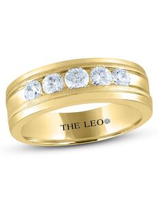 Kay Jewelers Men's THE LEO Diamond Wedding Band 1 ct tw Round-cut 14K Yellow Gold Gold Wedding Ring