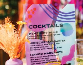 Colorful acrylic bar sign for wedding 