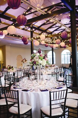 Purple and Green Reception Decor