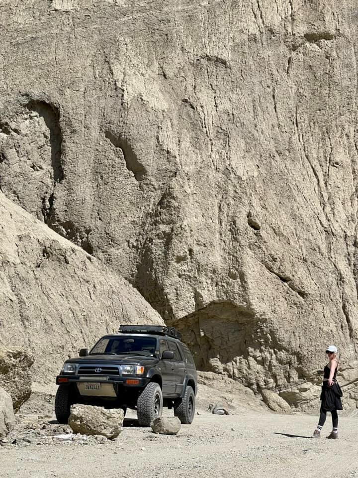 Kim's first time off-roading and camping in the desert.