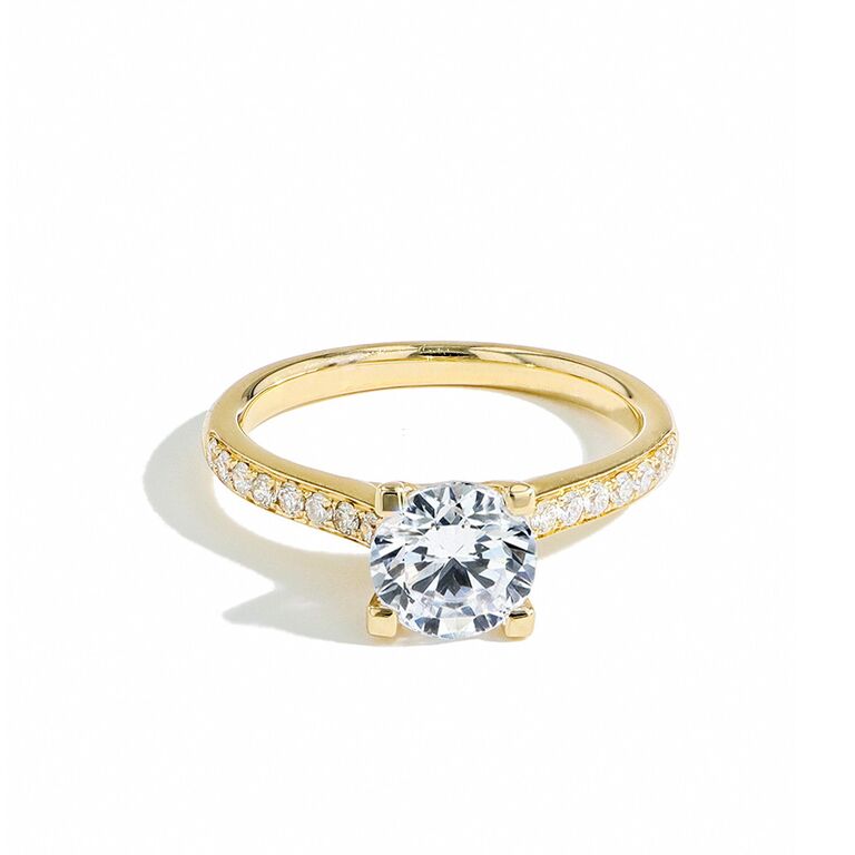 The Round Solitaire Pave Engagement Ring Setting