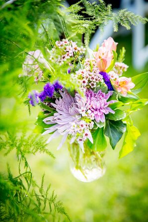 Purple Chrysanthemum Ceremony Aisle Decor