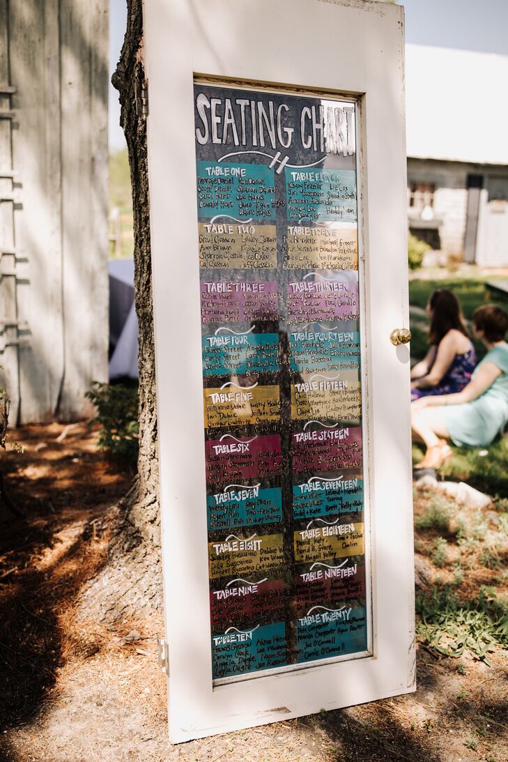 Casual, Colorful Seating Chart Sign with DIY Frame