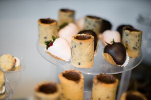 Platter with Cookie Shots and Chocolate-Covered Strawberries
