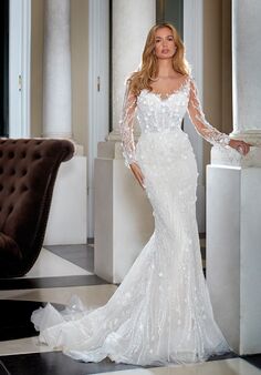 Demetrios DP480 Fit-and-Flare Wedding Dress