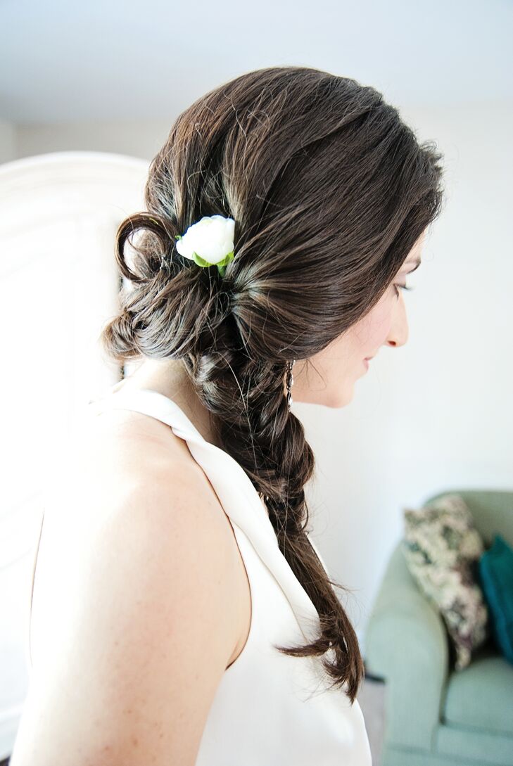 Fishtail Side Braid Accented with Flowers