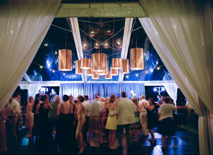Copper Light Installation Over Dance Floor