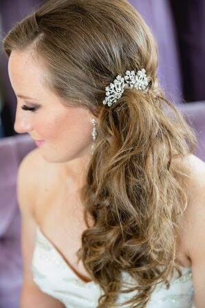 Side Ponytail With Jeweled Pin