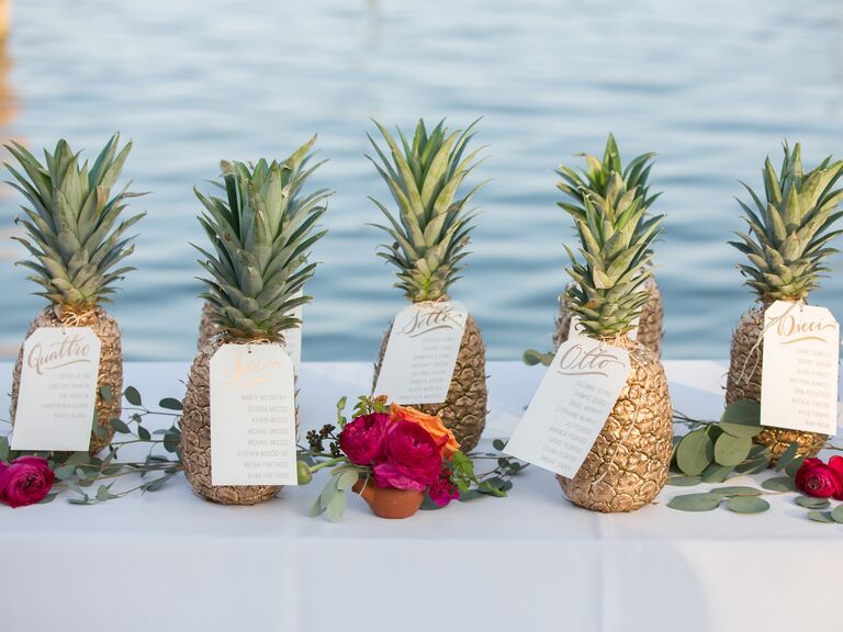 pineapple table number escort cards