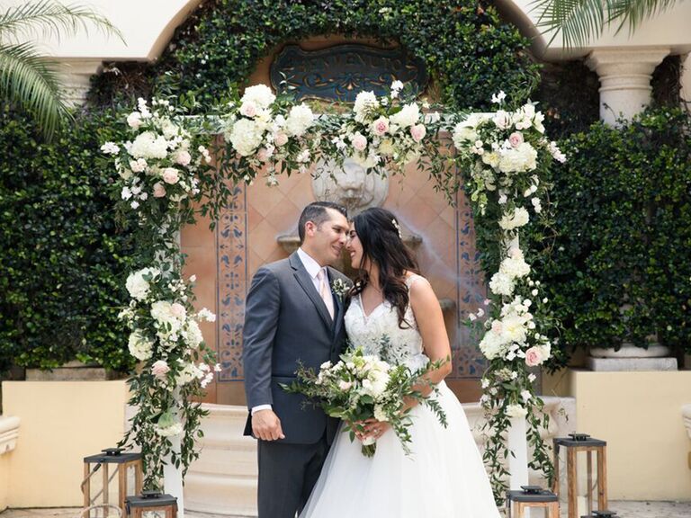 bride and groom at benvenuto restaurant wedding