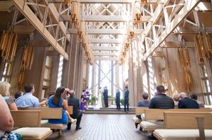 Ceremony at Marty Leonard Chapel in Fort Worth, Texas