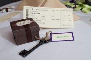 Plane-Ticket Travel-Inspired Escort Card