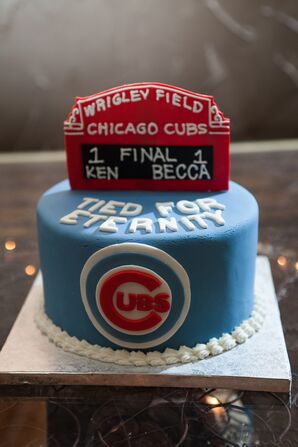 Whimsical Chicago Cubs-Inspired Groom's Cake