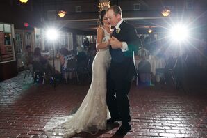 Classic Black Groom's Suit With Purple Tie