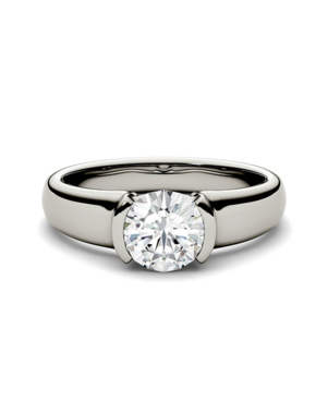 Forever One Moissanite Classic Round Cut Engagement Ring
