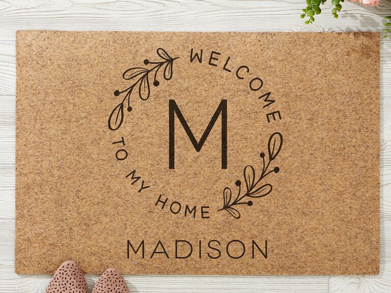 Personalized doormat gift idea for 18th anniversary. 
