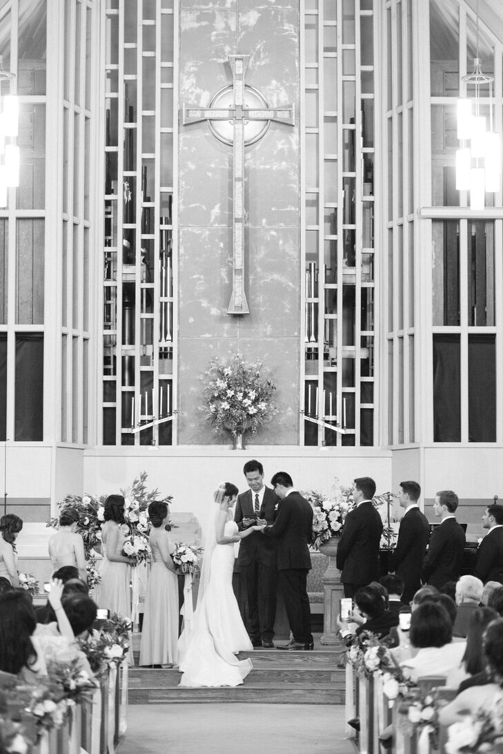 Jauchy and Jeff exchanged rings at the Presbyterian Church of Los Gatos, California.