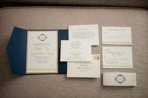 Navy and Gold Stationery