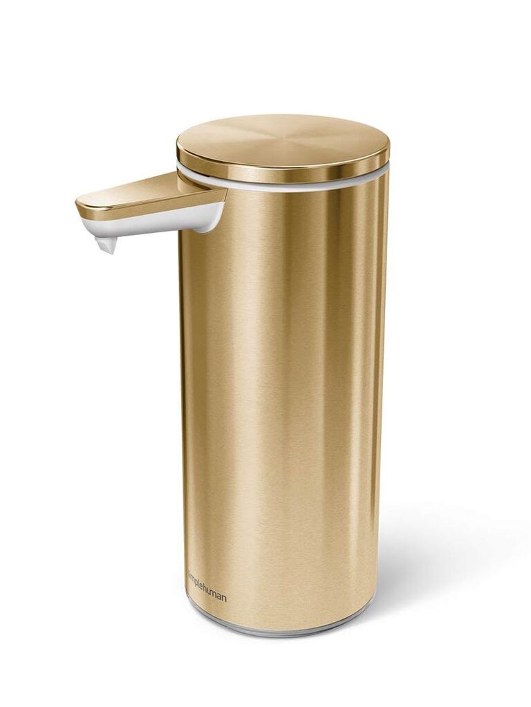 Sleek metallic hand sanitizer dispenser