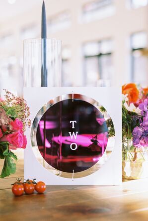 Metallic Purple Acrylic Table Number
