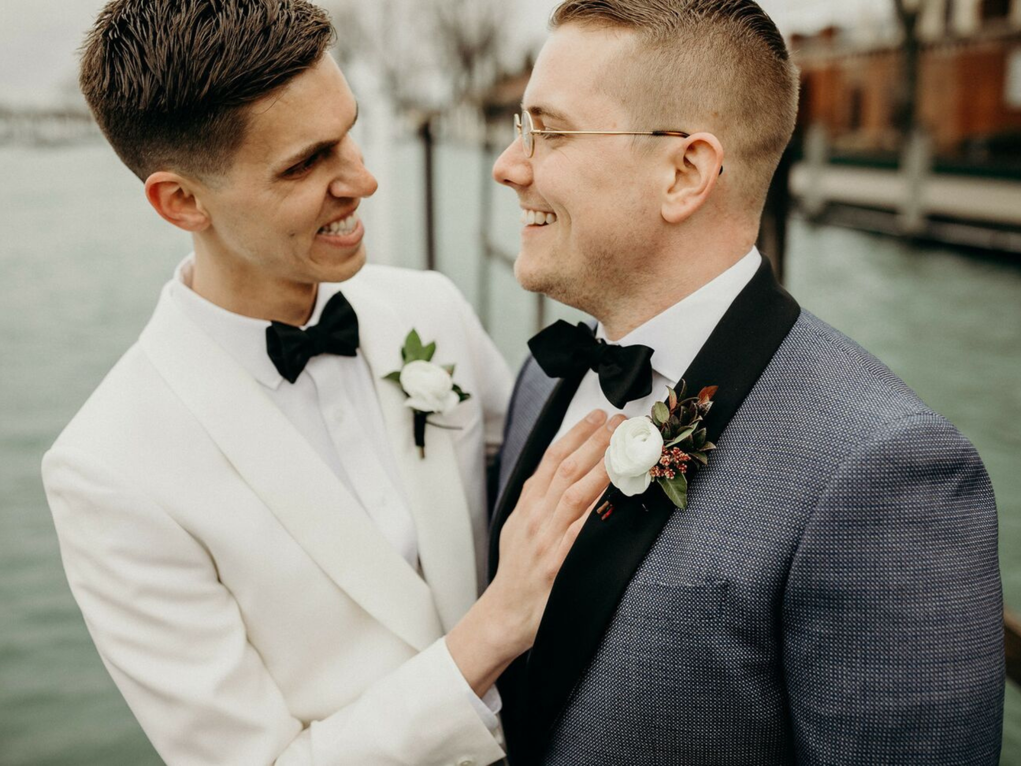 Silk Pre-tied Bow Tie grey ceremony