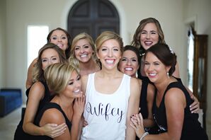 Bridal Party Getting Ready in Custom Tank Tops