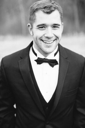 Groom in Black Bow Tie