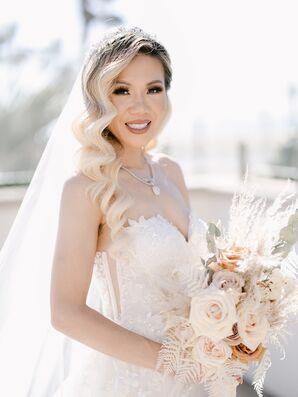 Bride With Loose Curls and Elegant Necklace