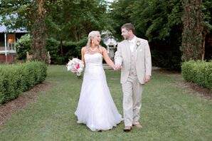 A-Line White Wedding Dress With Fitted Bodice