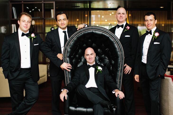Traditional Black Tuxedoes with Black Bowties